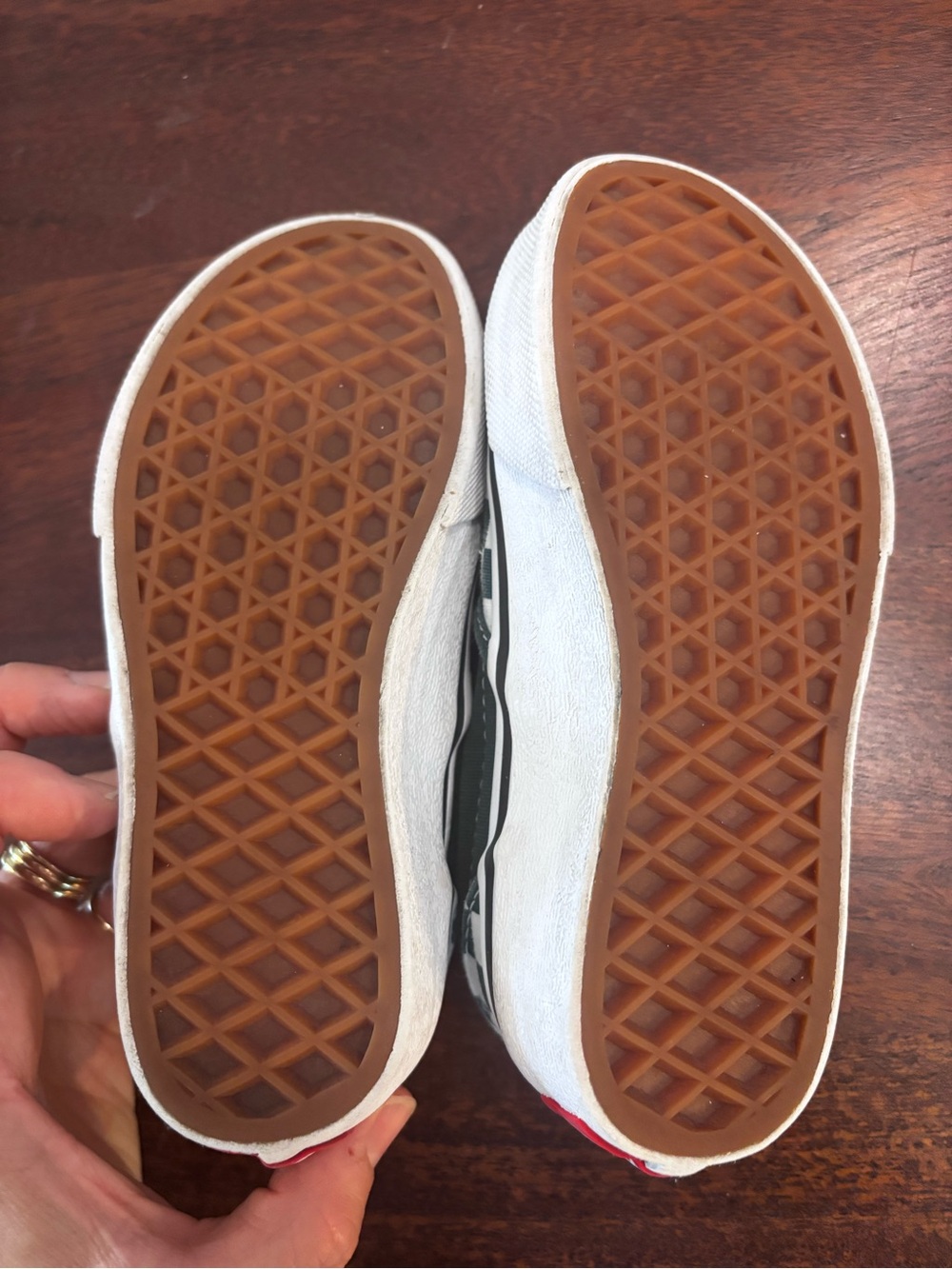 Vans Kids Checkerboard Slip-On Sneakers - Green and White - Picture 5 of 6
